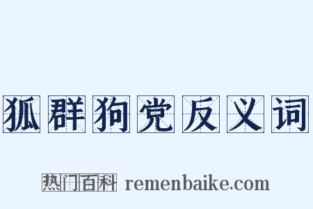 狐群狗党反义词是什么意思的图片